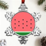 Watermelon Melon Fruit Healthy Food Meal Breakfast Lunch Juice Lemonade Summer Metal Small Snowflake Ornament Front