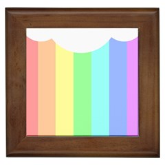 Rainbow Cloud Background Pastel Template Multi Coloured Abstract Framed Tile by Maspions