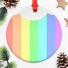 Rainbow Cloud Background Pastel Template Multi Coloured Abstract Ornament (round)