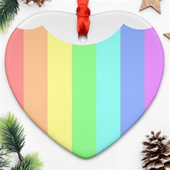 Rainbow Cloud Background Pastel Template Multi Coloured Abstract Ornament (heart)