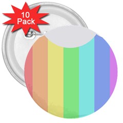 Rainbow Cloud Background Pastel Template Multi Coloured Abstract 3  Buttons (10 Pack) 