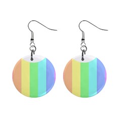 Rainbow Cloud Background Pastel Template Multi Coloured Abstract Mini Button Earrings