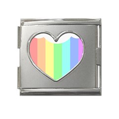 Rainbow Cloud Background Pastel Template Multi Coloured Abstract Mega Link Heart Italian Charm (18mm)