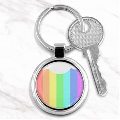 Rainbow Cloud Background Pastel Template Multi Coloured Abstract Key Chain (round) by Maspions