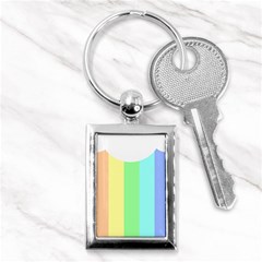 Rainbow Cloud Background Pastel Template Multi Coloured Abstract Key Chain (rectangle) by Maspions