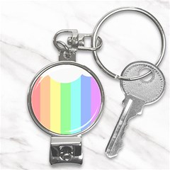 Rainbow Cloud Background Pastel Template Multi Coloured Abstract Nail Clippers Key Chain by Maspions