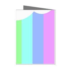 Rainbow Cloud Background Pastel Template Multi Coloured Abstract Mini Greeting Cards (pkg Of 8)