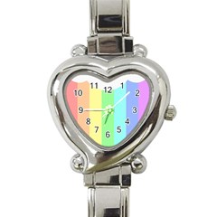 Rainbow Cloud Background Pastel Template Multi Coloured Abstract Heart Italian Charm Watch by Maspions