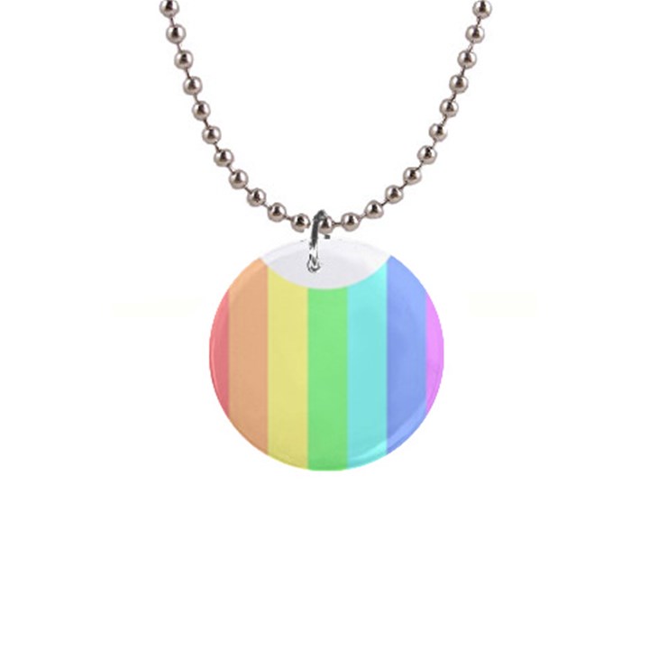 Rainbow Cloud Background Pastel Template Multi Coloured Abstract 1  Button Necklace