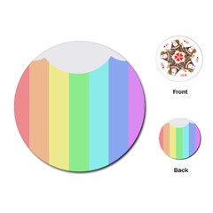 Rainbow Cloud Background Pastel Template Multi Coloured Abstract Playing Cards Single Design (round)