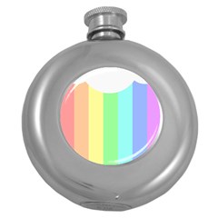 Rainbow Cloud Background Pastel Template Multi Coloured Abstract Round Hip Flask (5 Oz)