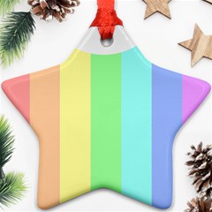 Rainbow Cloud Background Pastel Template Multi Coloured Abstract Star Ornament (two Sides)