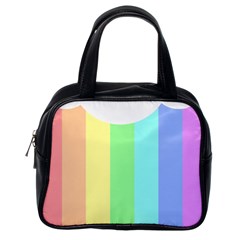 Rainbow Cloud Background Pastel Template Multi Coloured Abstract Classic Handbag (one Side)