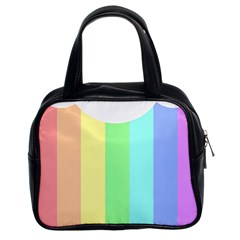 Rainbow Cloud Background Pastel Template Multi Coloured Abstract Classic Handbag (two Sides) by Maspions