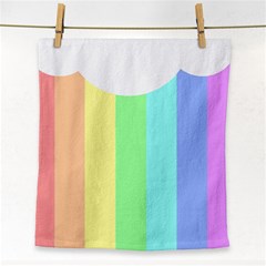 Rainbow Cloud Background Pastel Template Multi Coloured Abstract Face Towel