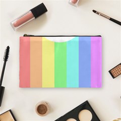 Rainbow Cloud Background Pastel Template Multi Coloured Abstract Cosmetic Bag (medium)