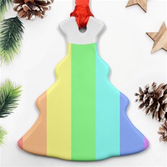 Rainbow Cloud Background Pastel Template Multi Coloured Abstract Christmas Tree Ornament (two Sides)