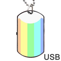 Rainbow Cloud Background Pastel Template Multi Coloured Abstract Dog Tag Usb Flash (one Side)