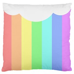 Rainbow Cloud Background Pastel Template Multi Coloured Abstract Large Premium Plush Fleece Cushion Case (two Sides)