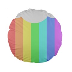 Rainbow Cloud Background Pastel Template Multi Coloured Abstract Standard 15  Premium Flano Round Cushions