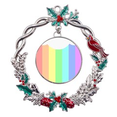 Rainbow Cloud Background Pastel Template Multi Coloured Abstract Metal X mas Wreath Holly Leaf Ornament