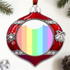 Rainbow Cloud Background Pastel Template Multi Coloured Abstract Metal Snowflake And Bell Red Ornament by Maspions