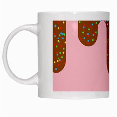 Ice Cream Dessert Food Cake Chocolate Sprinkles Sweet Colorful Drip Sauce Cute White Mug by Maspions