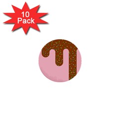 Ice Cream Dessert Food Cake Chocolate Sprinkles Sweet Colorful Drip Sauce Cute 1  Mini Buttons (10 Pack)  by Maspions