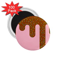 Ice Cream Dessert Food Cake Chocolate Sprinkles Sweet Colorful Drip Sauce Cute 2 25  Magnets (100 Pack)  by Maspions