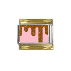 Ice Cream Dessert Food Cake Chocolate Sprinkles Sweet Colorful Drip Sauce Cute Gold Trim Italian Charm (9mm) by Maspions