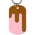 Ice Cream Dessert Food Cake Chocolate Sprinkles Sweet Colorful Drip Sauce Cute Dog Tag (Two Sides) Front