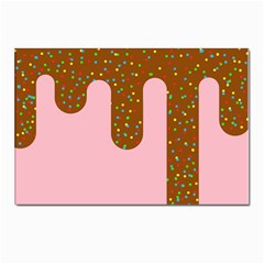 Ice Cream Dessert Food Cake Chocolate Sprinkles Sweet Colorful Drip Sauce Cute Postcard 4 x 6  (pkg Of 10) by Maspions