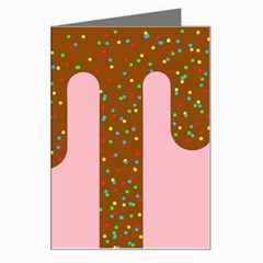 Ice Cream Dessert Food Cake Chocolate Sprinkles Sweet Colorful Drip Sauce Cute Greeting Card by Maspions