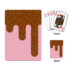 Ice Cream Dessert Food Cake Chocolate Sprinkles Sweet Colorful Drip Sauce Cute Playing Cards Single Design (rectangle) by Maspions