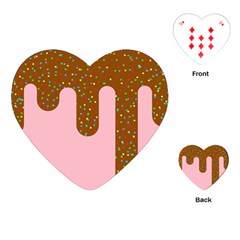 Ice Cream Dessert Food Cake Chocolate Sprinkles Sweet Colorful Drip Sauce Cute Playing Cards Single Design (heart)