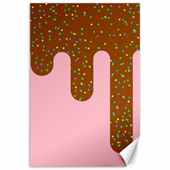 Ice Cream Dessert Food Cake Chocolate Sprinkles Sweet Colorful Drip Sauce Cute Canvas 24  X 36  by Maspions