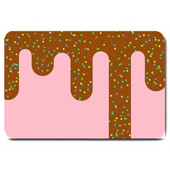 Ice Cream Dessert Food Cake Chocolate Sprinkles Sweet Colorful Drip Sauce Cute Large Doormat by Maspions