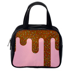 Ice Cream Dessert Food Cake Chocolate Sprinkles Sweet Colorful Drip Sauce Cute Classic Handbag (one Side) by Maspions