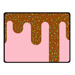 Ice Cream Dessert Food Cake Chocolate Sprinkles Sweet Colorful Drip Sauce Cute Fleece Blanket (small) by Maspions