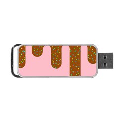 Ice Cream Dessert Food Cake Chocolate Sprinkles Sweet Colorful Drip Sauce Cute Portable Usb Flash (two Sides) by Maspions