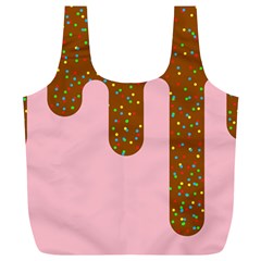 Ice Cream Dessert Food Cake Chocolate Sprinkles Sweet Colorful Drip Sauce Cute Full Print Recycle Bag (xl) by Maspions