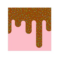 Ice Cream Dessert Food Cake Chocolate Sprinkles Sweet Colorful Drip Sauce Cute Square Satin Scarf (30  X 30 ) by Maspions