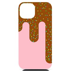 Ice Cream Dessert Food Cake Chocolate Sprinkles Sweet Colorful Drip Sauce Cute Iphone 14 Black Uv Print Case by Maspions