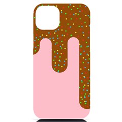 Ice Cream Dessert Food Cake Chocolate Sprinkles Sweet Colorful Drip Sauce Cute Iphone 14 Plus Black Uv Print Case by Maspions