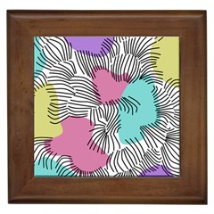 Lines Line Art Pastel Abstract Multicoloured Surfaces Art Framed Tile