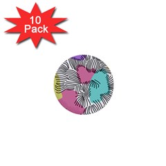 Lines Line Art Pastel Abstract Multicoloured Surfaces Art 1  Mini Buttons (10 Pack) 