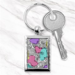 Lines Line Art Pastel Abstract Multicoloured Surfaces Art Key Chain (rectangle)