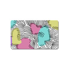 Lines Line Art Pastel Abstract Multicoloured Surfaces Art Magnet (name Card) by Maspions