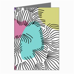 Lines Line Art Pastel Abstract Multicoloured Surfaces Art Greeting Cards (pkg Of 8)