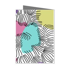 Lines Line Art Pastel Abstract Multicoloured Surfaces Art Mini Greeting Cards (pkg Of 8)